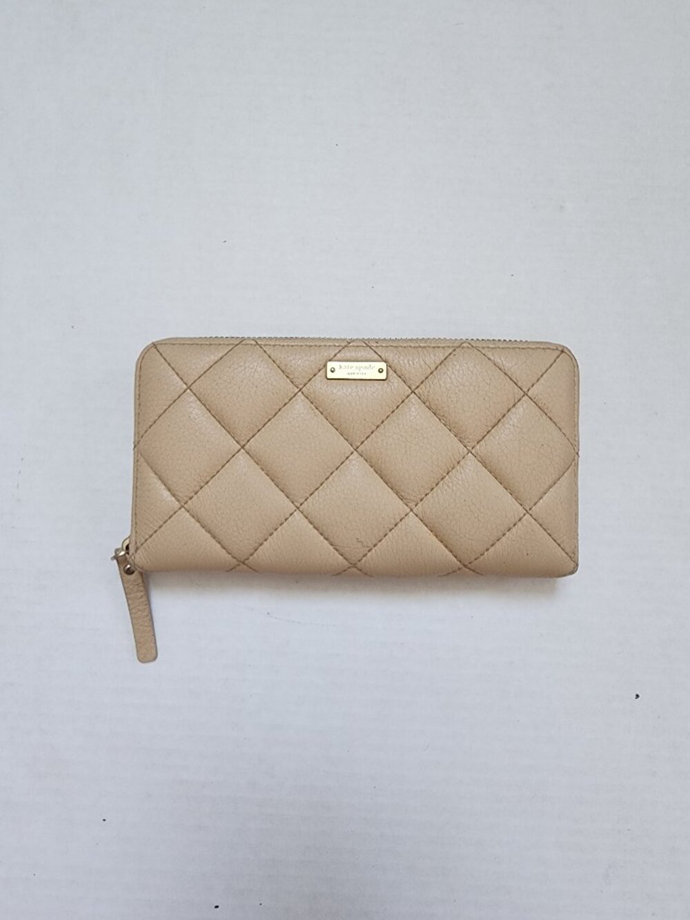 Kate Spade New York Quilted Leather Zip-Around Wallet - Beige - Picture 2 of 12
